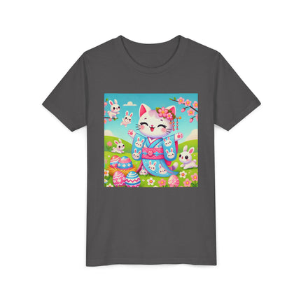 Springtime Kitten’s Easter Joy Youth Short Sleeve Tee