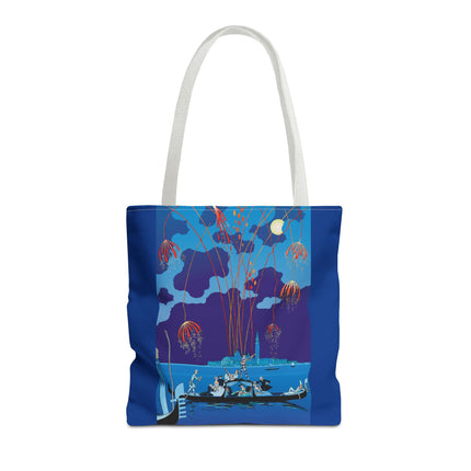 Fireworks in Venice by George Barbier Tote Bag (AOP)