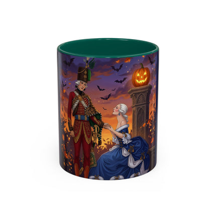 🎃💙 The Pumpkin Lantern Courtship Colorful Mug – Romantic Halloween Elegance