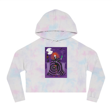 Mystic Elegance Women’s Cropped Hooded Sweatshirt