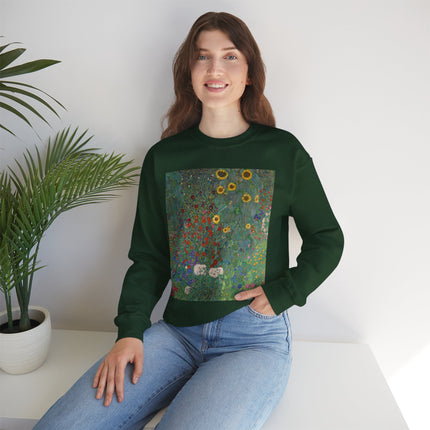 Farm Garden with Sunflowers by Gustav Klimt Heavy Blend™ Crewneck Sweatshirt