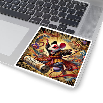 Theatrical Mouse on a Mission Kiss-Cut Stickers (4 Sizes)