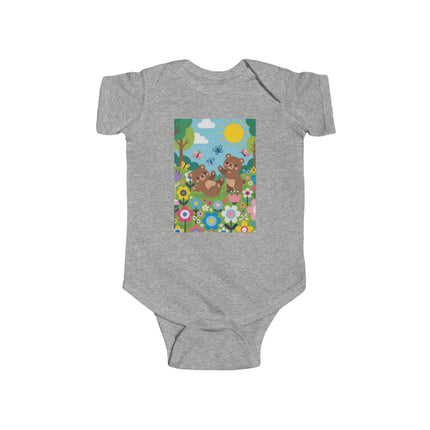 Woodland Bear Cubs at Play Baby Bodysuit – Whimsical Forest Adventure Design