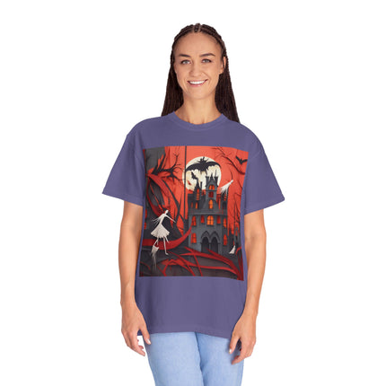 Halloween Night Scene Unisex Garment-Dyed T-shirt