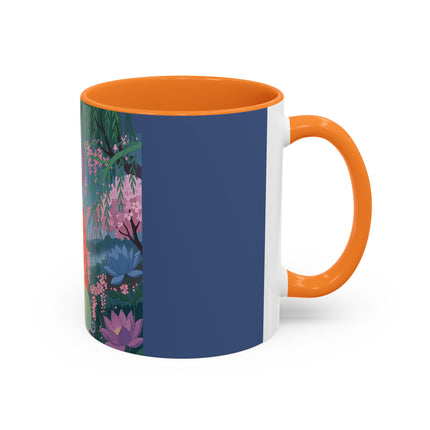 The Lady Of The Cherry Blossoms Colorful Mugs – Art Deco Spring Elegance