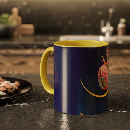 Moonlit Reflections Colorful Mug (11oz, 15oz) – Celestial Elegance, Art Deco Beauty & Dreamy Style
