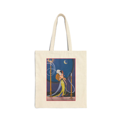 Smoke and Secrets: A Glamorous Encounter in Prohibition Cotton Canvas Tote Bag