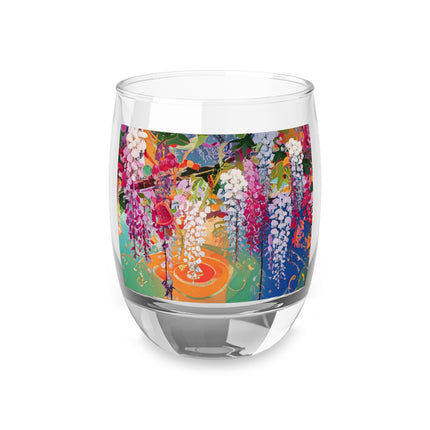 Golden Wisteria Elegance Whiskey Glass
