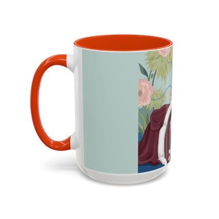 The Lady Of The Scarlet Chaise Colorful Mugs – Art Deco Romantic Elegance