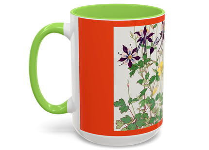 Aquilegia Flowers by Tanigami Kônan Colorful Mugs (11oz, 15oz)