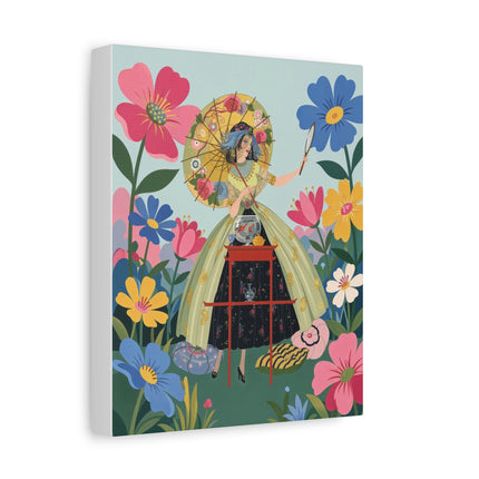 🌸🪞 The Floral Parasol Reflection Placemat – Art Deco Garden Fantasy