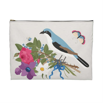 Bluebird & Butterfly Accessory Pouch – Elegant Charm & Springtime Grace