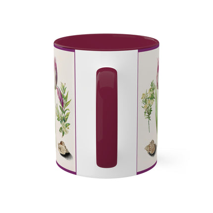 Tulip, Branches of Myrtle and Shells by Maria Sibylla Merian Colorful Mugs, 11oz