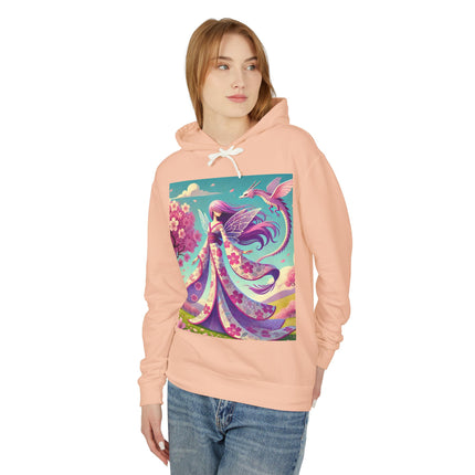 Petals in the Wind: The Kimono Fairy and the Sky Dragon Lightweight Hooded Sweatshirt