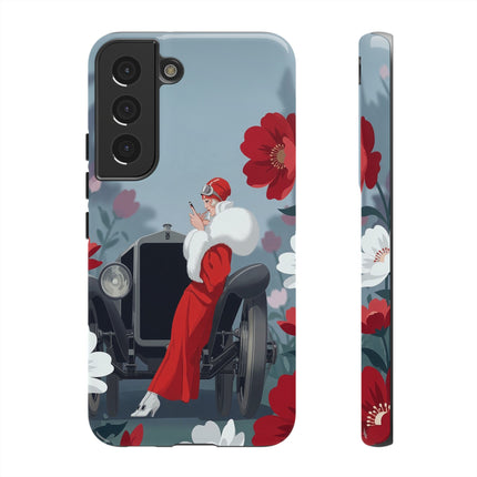 🚗🌺 The Lady Of The Grand Touring Car Phone Case – Art Deco Motoring Elegance