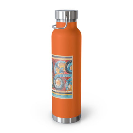Reproduction of S-Spiral Frieze by Emile Gilliéron Copper Vacuum Insulated Bottle, 22oz