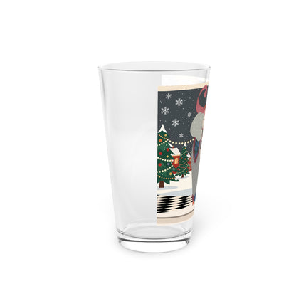 ❄️✨ The Winter Couture Promenade Pint Glass – Art Deco Holiday Elegance