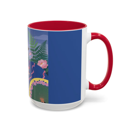 The Lady Of The Garden Stroll Colorful Mugs – Art Deco Botanical Elegance