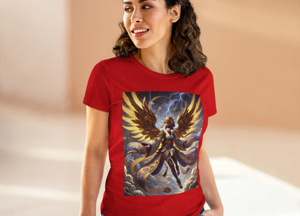 Valkyrie Descending Through Storm Women's Midweight Cotton Tee