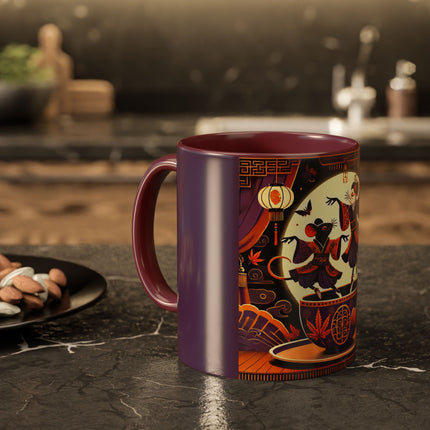 Theatrical Halloween Mice on Teacup Colorful Mugs (11oz, 15oz)