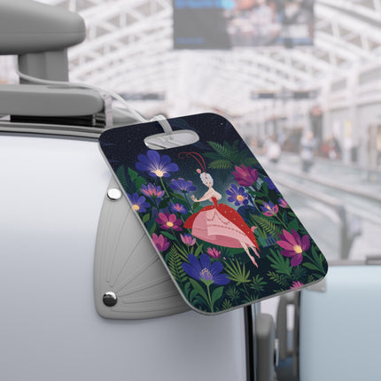 🌺✨ The Lady Of The Starlit Enchanted Garden Luggage Tag – Art Deco Floral Fantasy