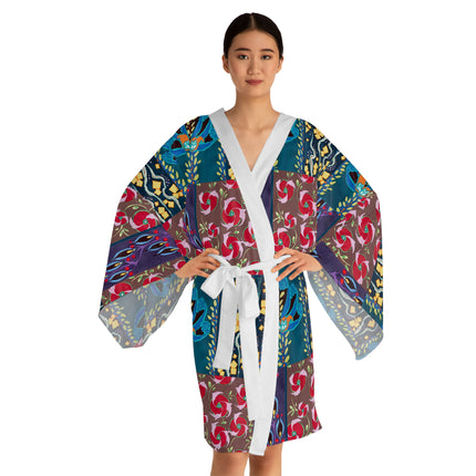 Floral Pattern by Emile-Alain Séguy Long Sleeve Kimono Robe (AOP)