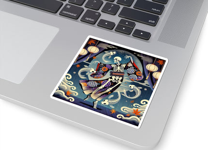 Skeleton Kabuki Performer Kiss-Cut Stickers (4 Sizes)