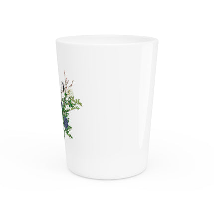 Peonies and Birds by Okamoto Shuki Ceramic Shot Glass