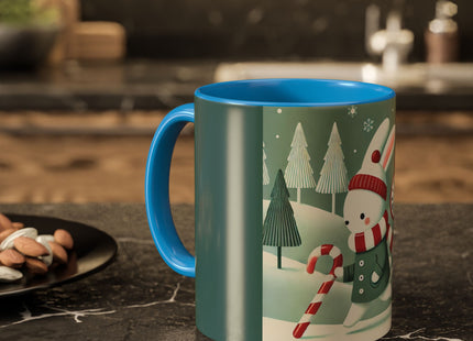 Candy Cane Timekeeper Bunny Colorful Mugs (11oz, 15oz)