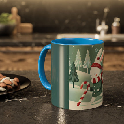 Candy Cane Timekeeper Bunny Colorful Mugs (11oz, 15oz)