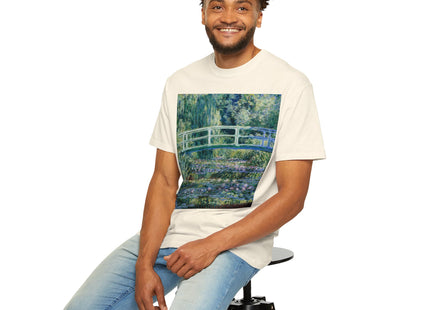 Water Lilies and Japanese Bridge by Claude Monet Unisex Garment-Dyed T-shirt