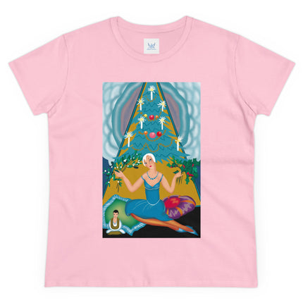 Art Deco Christmas Elegance Women's Midweight Cotton Tee
