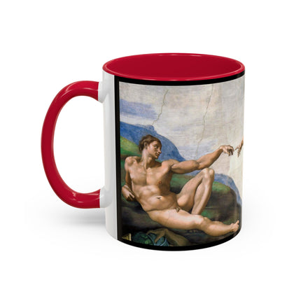 The Creation of Adam by Michelangelo Buonarroti Colorful Mugs (11oz, 15oz)