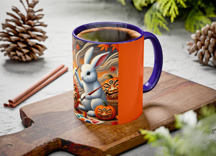 Halloween Rabbit’s Kabuki Jack-o’-Lanterns Colorful Mugs (11oz, 15oz)