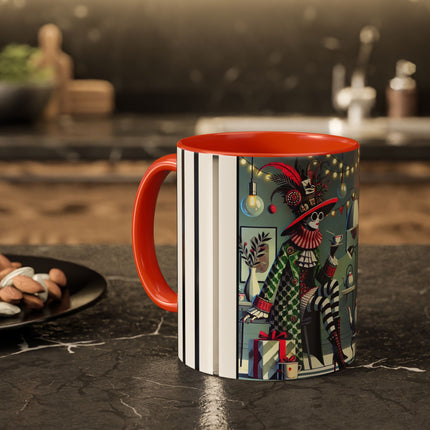Whimsical Christmas Tea Party Colorful Mugs (11oz, 15oz)