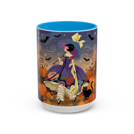 🌙🎃 The Moonlit Garden Walk Colorful Mug – Elegant Halloween Charm
