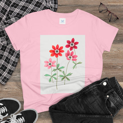Women's Anemone Print Midweight Cotton Tee