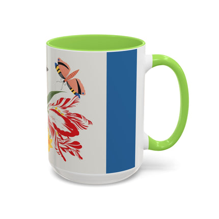 Woodpecker & Tulip Colorful Mugs – Vibrant Spring & Bold Beauty
