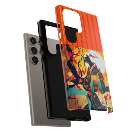 Black Cat in Kimono Phone Cases