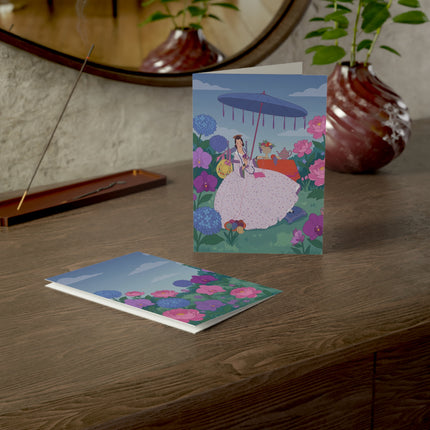 🌸🫖 The Garden Tea Reverie Greeting Card – Romantic Rococo Floral Elegance
