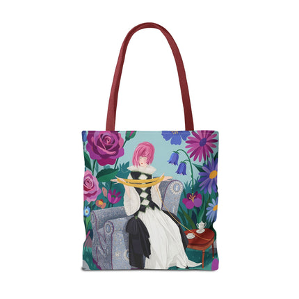 🌹🧶 The Lady Of The Golden Yarn Tote Bag – Art Deco Floral Elegance