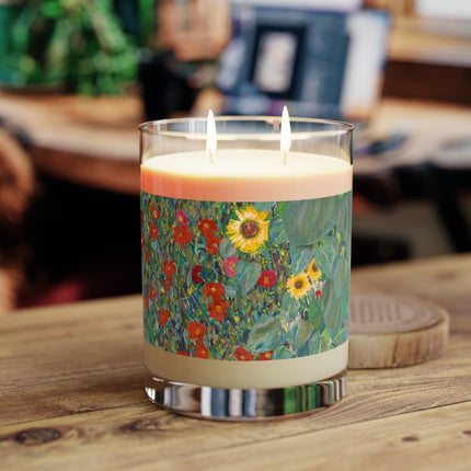 Farm Garden with Sunflowers by Gustav Klimt Scented Candle