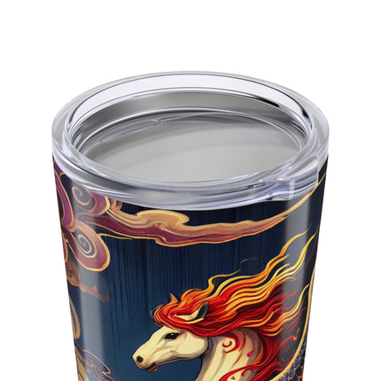 Flame-Winged Horse at Sunset Tumbler 20oz