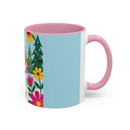 🌸🎄 Christmas In The Winter Garden Colorful Mug – Whimsical Holiday Fantasy
