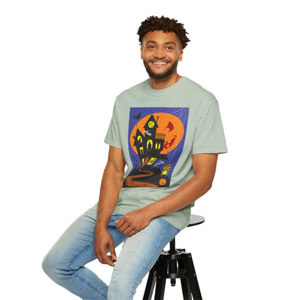 Halloween Night at the Haunted House Unisex Garment-Dyed T-shirt