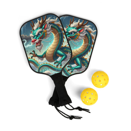 Tibetan Dragon in Battle Pickleball Kit – Fierce Flames & Epic Power
