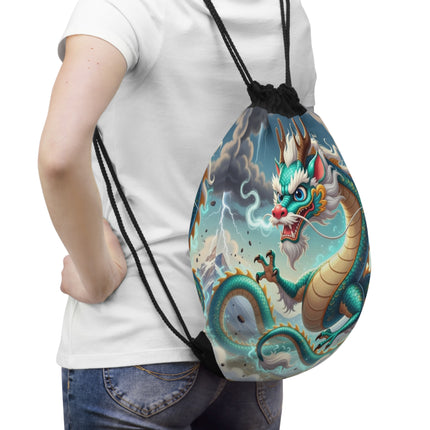 The Tibetan Dragon in Battle Drawstring Bag – Power, Motion & Mythic Energy