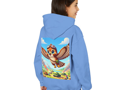 Red-Tailed Hawk in Battle Youth Heavy Blend Hooded Sweatshirt