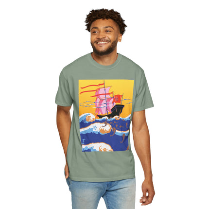 Golden Seas and Whimsical Dreams Unisex Garment-Dyed T-shirt