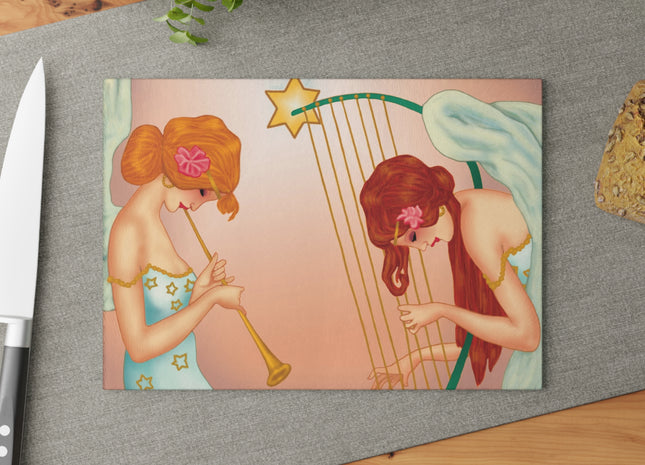 Heavenly Angel Duet Glass Cutting Board